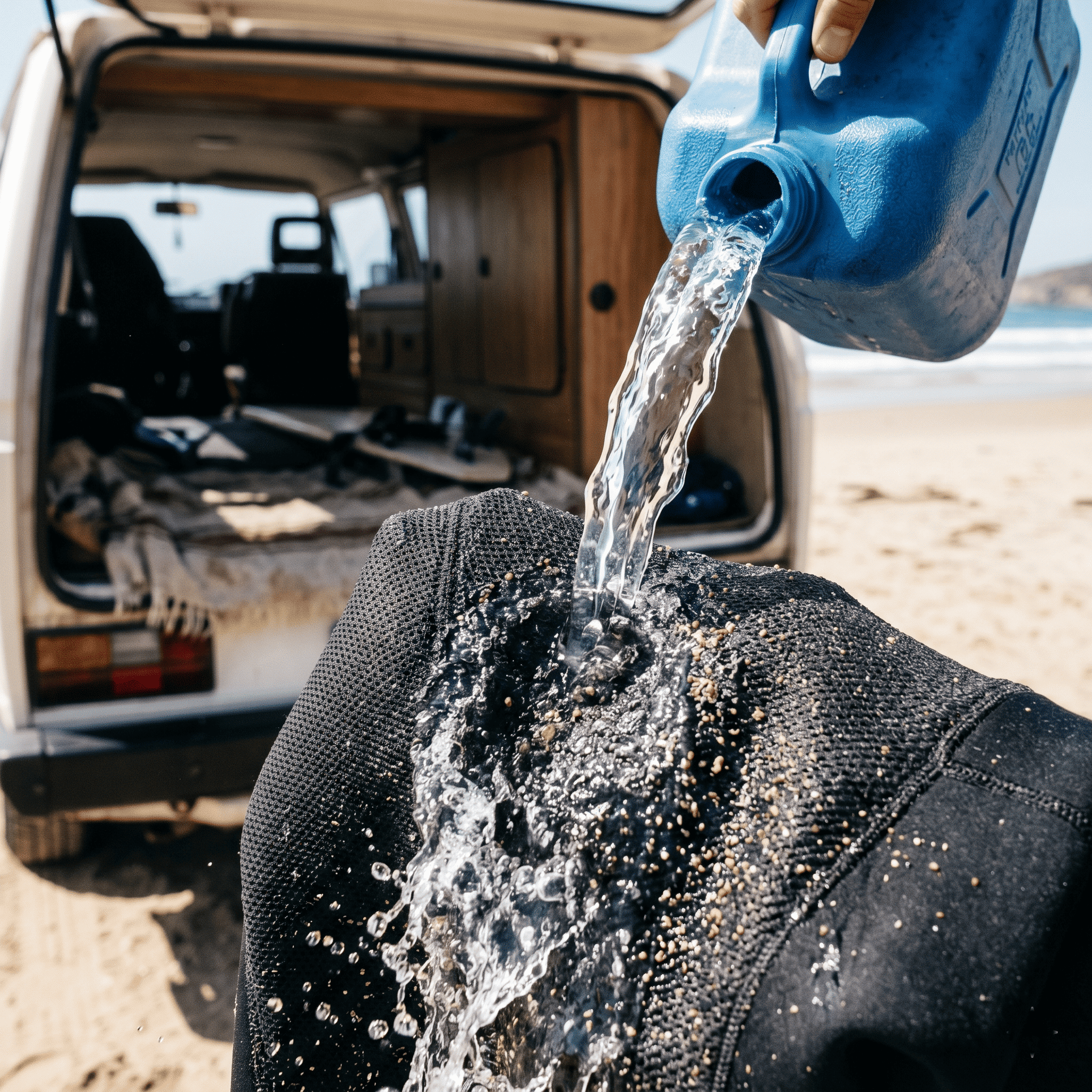 Essential guide to rinsing wetsuits with fresh water to prevent corrosion from salt and bacteria.